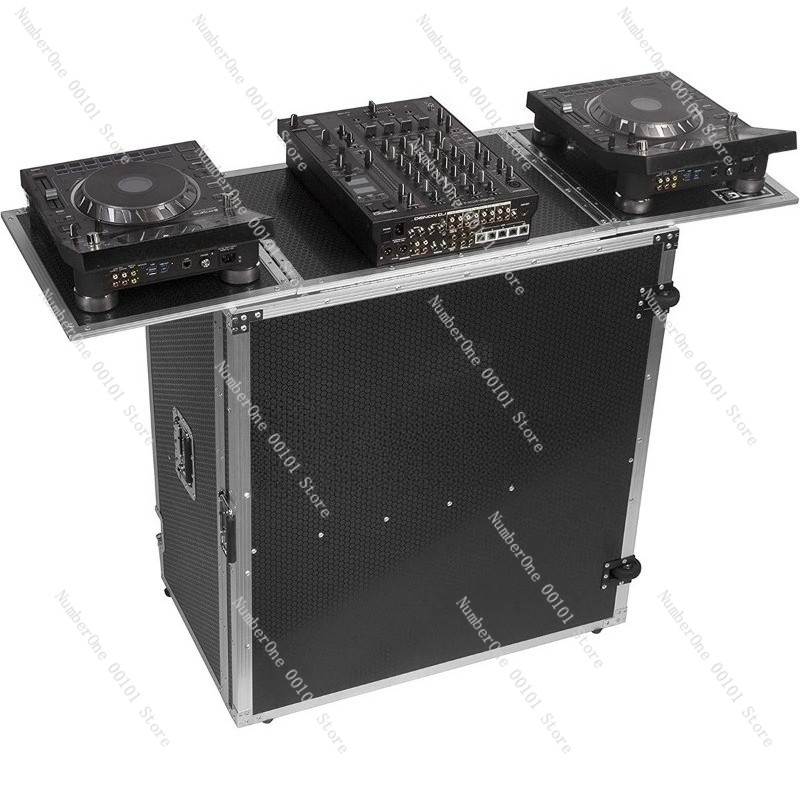 Dj Stand Table Foldable - Tragbarer, faltbarer DJ-Pult-Flightcase-Tisch, mobiler Mischpult-Ständer, professioneller
