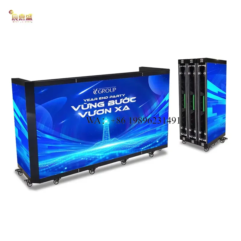 Dj Stand Table Foldable - Maßgefertigte Kabine TV-Videowand Mesa-Fassade Gebogener Schreibtisch