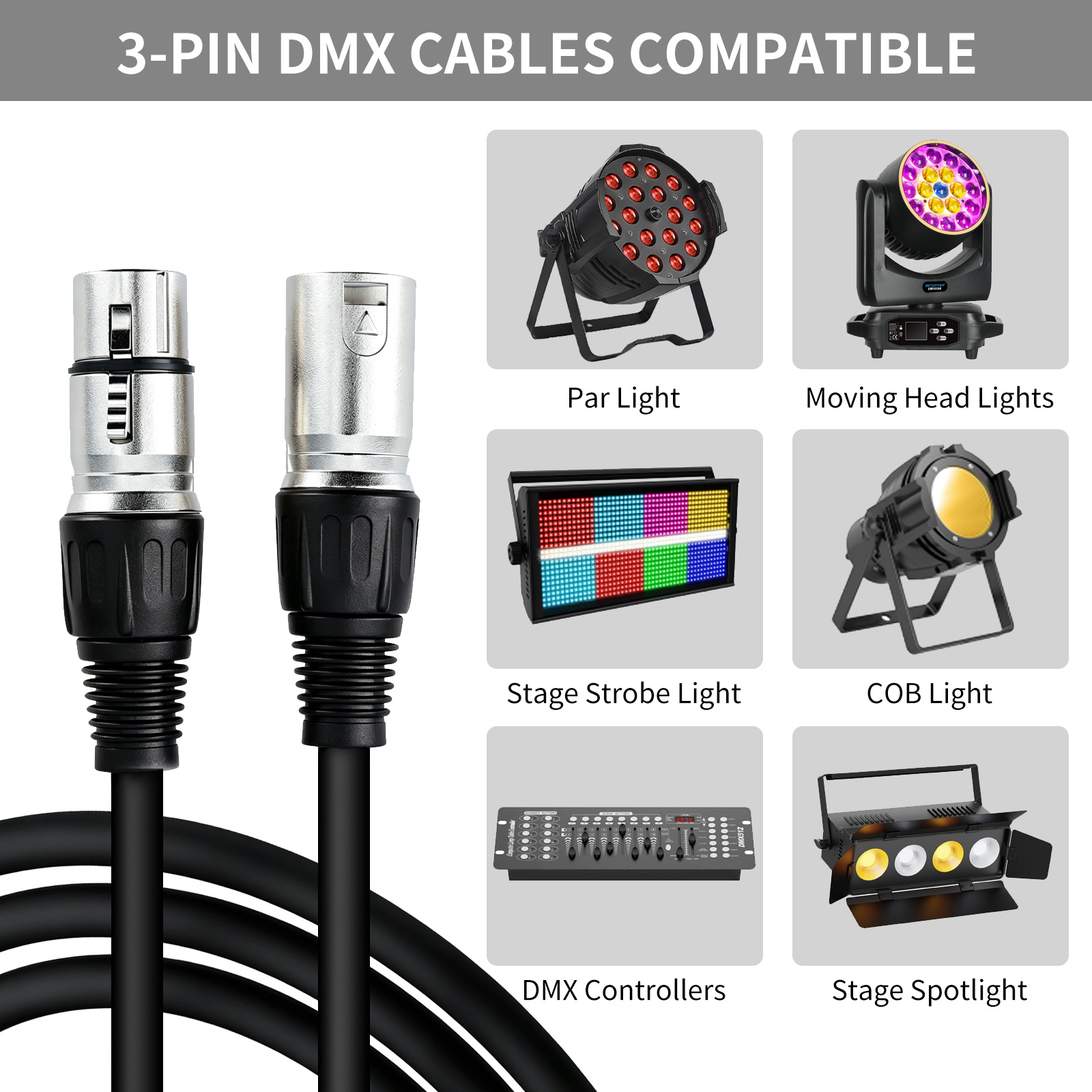 3-Pin XLR-Kabel Audioleitung 2 – Dj Light Moving Head Stage Bewertung und Preis